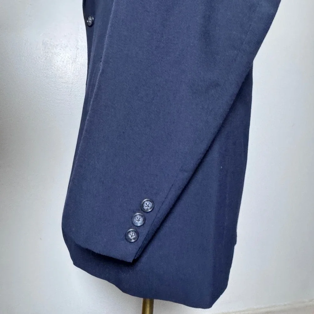 1970s‎ Sears Executive 3-Piece Suit Mens 40L W32 L33 Navy Blue Solid Vintage USA